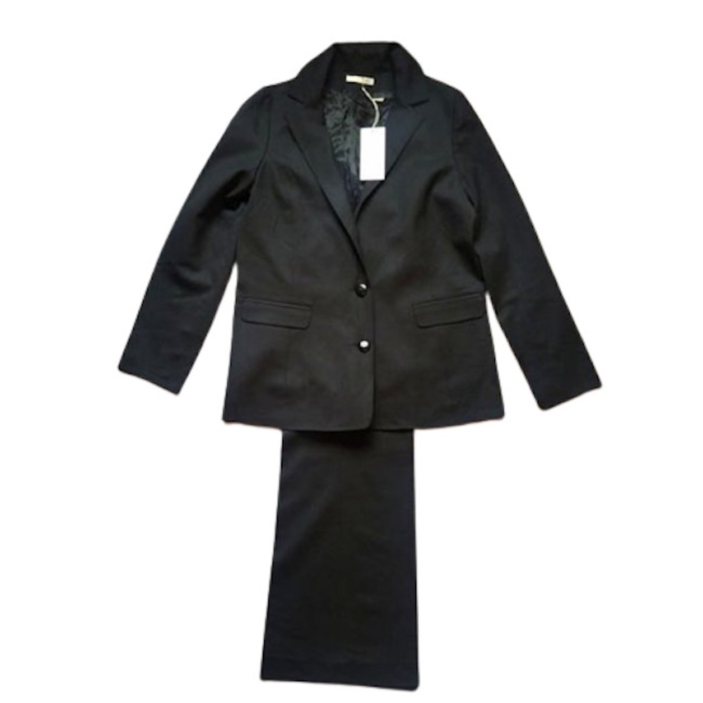 Ba&Sh Featherweight Fine Wool Black Pant Suit Sz 1